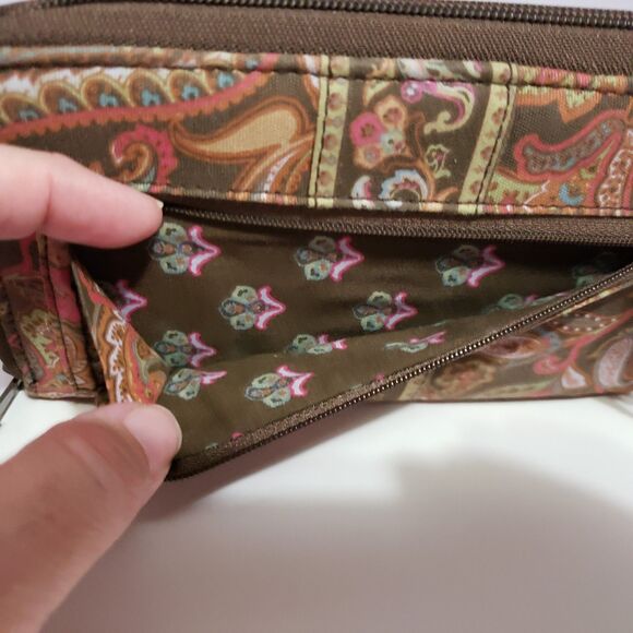 Maggi B Brown Paisley Zip Around Women's Wallet 7.5"×4.5" - Picture 7 of 7